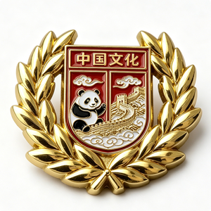 Chinese Culture Panda & Great Wall Gold Plated Metal Enamel <b>Pin</b> Souvenir <b>Badge</b> - Product Image 5
