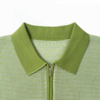 AiNear Vente en gros Logo personnalisé Design Oem & Odm Luxury Short Sleeve Polo Collar Half Zip up Men Knit 100% Cashmere T-shirt Sweater