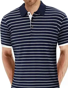 하이 퀄리티 폴로 티셔츠 제조 회사 사용자 정의 로고 반팔 스트라이프 골프 의류 남성 폴로 셔츠 골프 셔츠