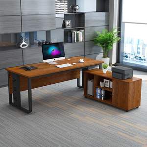 Escritorio Ejecutivo con Gabinete de Almacenamiento, Muebles de Oficina Modernos y Minimalistas, Mesa Larga para Gerente, Escritorio para Computadora - Product Image 2