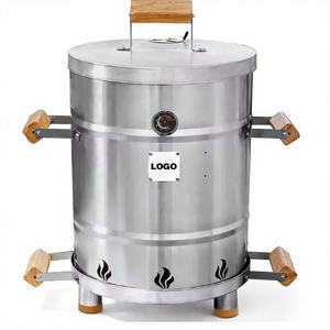 Griglia Affumicatrice Verticale in Acciaio Inox, Barbecue a Carbone con Termometro <span class=keywords><strong>per</strong></span> Cucina all'Aperto e Campeggio - Product Image 1
