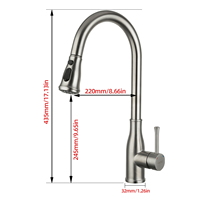 Robinet de cuisine extractible FRAP en acier inoxydable avec capteur tactile intelligent, rotation à 360 degrés, mélangeur d'eau chaude et froide