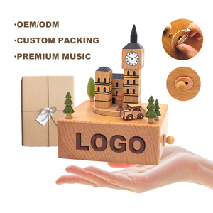 Boîte à musique en bois carrousel, design Huntrix, 30 notes, mélodie Elfen Lied - Product Image 1