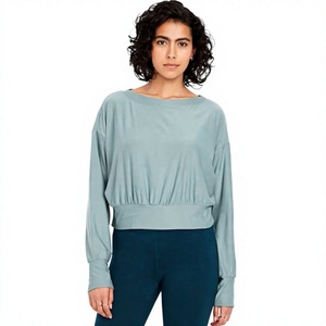 Nouvelle collection de t-shirts à manches longues pour femmes, col rond classique, jersey doux, haut basique, fabricant de vêtements en gros OEM - Product Image 3