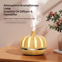 Nouvel humidificateur en plastique en forme de citrouille, silencieux pour la maison, grande capacité de brume, machine d'aromathérapie USB, purification de l'air, lumière colorée
