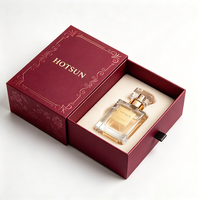 Boîte cadeau de parfum rigide en ivoire de qualité supérieure, directement de l'usine, avec impression personnalisée couleur et points, pour un seul flacon de parfum.