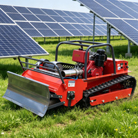 Mesin Pemotong Rumput Tanpa Kabel, Dikendalikan Jarak Jauh, Beroda Rantai, 100cm, Bensin 459cc, Robot Flail Mulcher dengan Bajak Salju untuk Pembersihan Salju di Lereng
