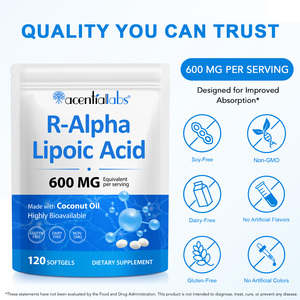 Acentiallabs 120 Softgel 600 mg Acido R-Alfa Lipoico in Capsule con Olio di Cocco Senza Glutine per Supporto Energetico e Cognitivo - Product Image 5