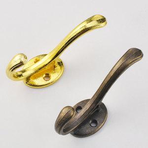 Crochets muraux minimalistes modernes, crochet simple en fonte, finition bronze antique doré, pour manteaux et chapeaux, à fixer derrière les portes et sur les murs - Product Image 1