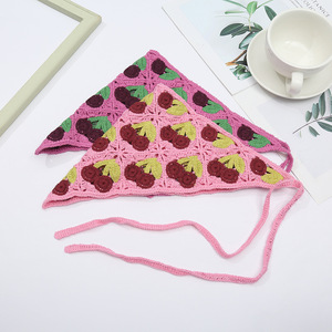 Crochet Hair Bandana Head fazzoletto Little cherry Crochet Bandana sciarpe fascia <span class=keywords><strong>per</strong></span> capelli sciarpa <span class=keywords><strong>per</strong></span> capelli lavorata a maglia Headwrap <span class=keywords><strong>per</strong></span> le donne ragazze - Product Image 2