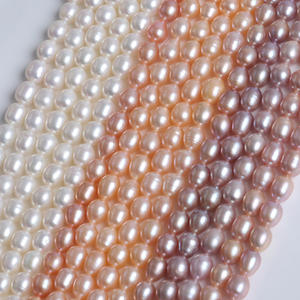 Perlas de Agua Dulce Naturales al por Mayor de Zhuji, 8-9 mm, Blancas y Rosas, Cuentas Semiterminadas para Accesorios de Joyería DIY - Product Image 1