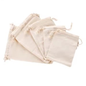 Recyclable Organic Small Canvas Cotton Drawstring Bags 4*6 Inch for <b>Food</b> Seed Cotton <b>Pouches</b> - Product Image 2