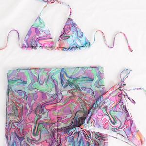 ชุดบิกินี่ผู้หญิงแบบพลัสไซส์ ดีไซน์ OEM แบบสั่งทำพิเศษ สามารถกลับด้านได้ กางเกงวีสตริง ผ้าริบเนื้อสัมผัสพิมพ์ลาย แห้งเร็ว พร้อมตำแหน่งโลโก้แบบกำหนดเอง - Product Image 2