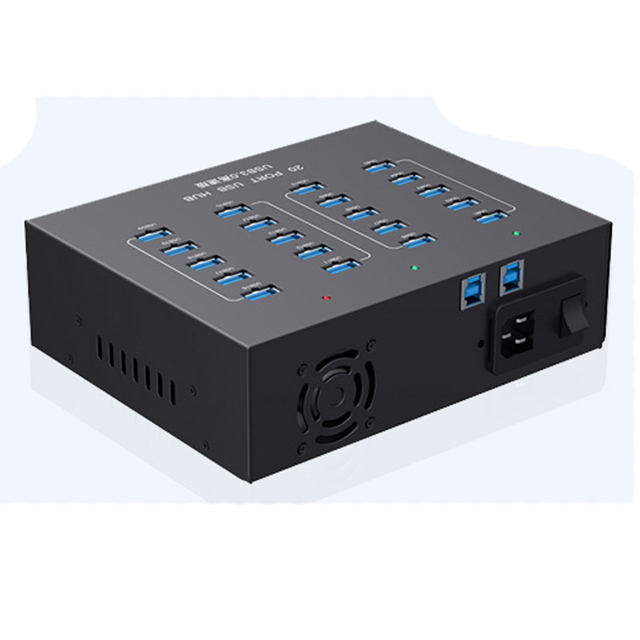 Sipolar A213P Industrial Super Speed 5Gbps 20 Ports Charger Hub USB3.0 & Data USB3.0 Built in 110W Powered Adapter for Miners 3G