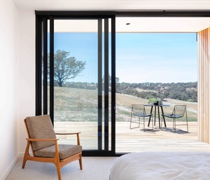 Hiện đại đôi kính Tempered Kính trượt Patio cửa hợp kim nhôm bão cách âm tính năng có thể gập lại cho phòng khách - Product Image 3