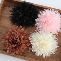 Appliques de fleurs de pivoine en tissu, patchs de fleurs en mousseline 3D gonflées, accessoires pour cheveux DIY, décorations de vêtements, fleurs douces et romantiques faites à la main