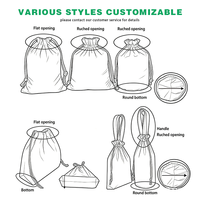 Pochette anti-poussière en toile de coton personnalisée avec cordon de serrage, sac de rangement en tissu réutilisable, OEM ODM, sac d'emballage protecteur avec logo personnalisé