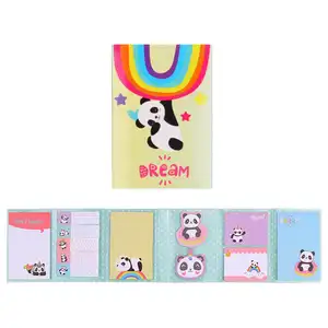 INTERWELL Factory wholesale customized kawaii stationary sticky rainbow panda memo pad paper note