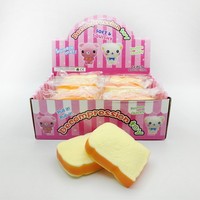 Nouveauté Jouet Squishy en forme de tranche de pain, imitation pain, jouet anti-stress à presser, rempli de farine, à remontée lente, pour soulager le stress