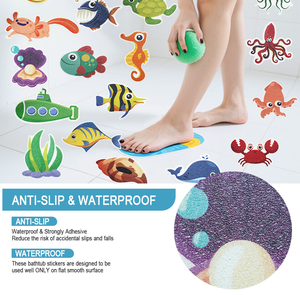 Xuri autocollants de baignoire antidérapants sol de douche autocollants antidérapants appliques d'animaux marins pour anti-dérapant étanche - Product Image 5