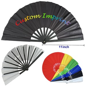 Nicro Original de fábrica personalizado Arco Iris Color foto Props publicidad promoción regalo bambú artesanía plástico plegable Kung Fu ventilador de mano - Product Image 4