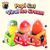 Es Krim Bentuk 3D PoPI CAT Factory Rasa Campuran Nanas Segar, Persik, dan Jeruk, Camilan Beku untuk Pasokan Luar Negeri