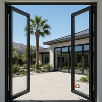 Porte à battants en aluminium de sécurité à double vitrage, moderne, de haute qualité, sur mesure, nouvelle conception AMJ NFRC