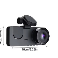 Kamera Mobil Y15 1080P 3 Lensa Layar IPS 2 Inci Penglihatan Malam Perekam Mengemudi Monitor Parkir Dashcam DVR untuk Kendaraan Mobil