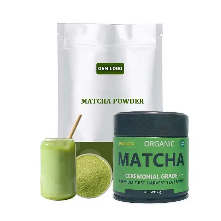 30g grosir teh hijau Matcha Label pribadi tersedia upacara kelas organik Matcha bubuk teh hijau