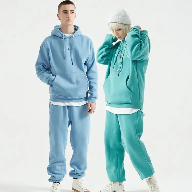 Wholesale Manufacturer Apparel Two Pieces Set Custom Fleece Oversized Hoodies&Sweatshirt Mens Jogger Set Tracksuits