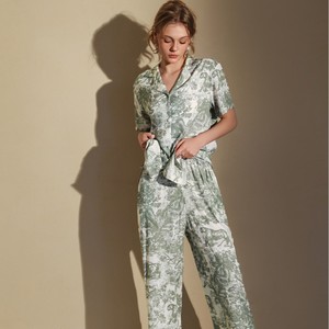 Pigiama Estivo Primaverile in Cotone per <span class=keywords><strong>Donna</strong></span>, Set Traspirante e Morbido con Maniche Corte, Personalizzabile all'Ingrosso - Product Image 1