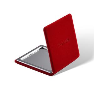 Square Shape High End Fashion Red Velvet Style Double Side Pocket <b>Compact</b> <b>Mirror</b> - Product Image 6