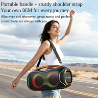 Altavoz Portátil de Alta Potencia para Exteriores, RGB, IPX6, Resistente al Agua, Recargable, con Batería Integrada, Multifuncional, para Karaoke y Fiestas