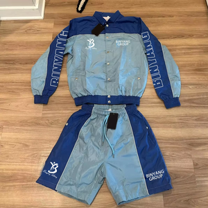 <span class=keywords><strong>Set</strong></span> corto personalizzato di alta qualità di lusso abbigliamento sportivo estivo da <span class=keywords><strong>uomo</strong></span> Jogging tuta da ginnastica giacca a vento <span class=keywords><strong>Set</strong></span> corto - Product Image 5