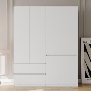 Tủ quần áo cắt không có tay cầm cửa bản lề nhiều ngăn kéo melamine lưu trữ - Product Image 3