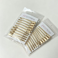Pinces à cheveux en acier inoxydable personnalisées de 9 cm, pointues, en forme de bec de canard, dorées ou argentées, barrettes alligator, accessoires DIY