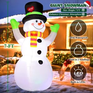 7FT/220CM Noël Gonflable Bonhomme <span class=keywords><strong>De</strong></span> Neige Géant Intégré LED Lumières Chapeau Magique Extérieur/Intérieur Cour & Jardin Décor - Product Image 3