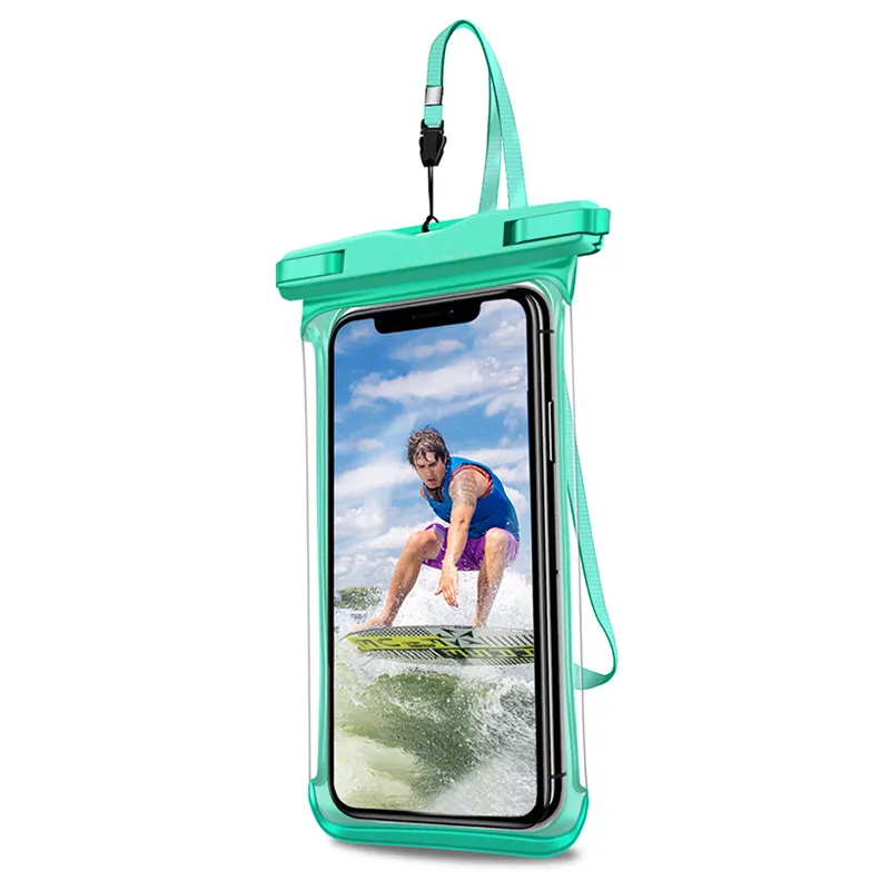 Bolsa de teléfono móvil impermeable colorida universal de fábrica al por mayor, funda de teléfono impermeable de PVC TPU personalizada, bolsa para Tarjeta de Efectivo de mar