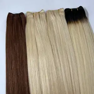 Hot Sale Double Drawn Remy Machine Weft Raw Virgin Bundles Human Hair Extensions High Quality Cuticle Aligned Hair Weaving