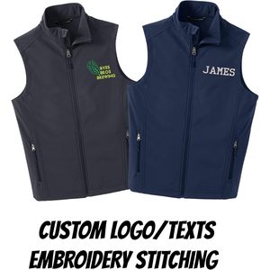 Chaleco personalizado de carcasa blanda para hombre con logotipo bordado, chaleco para exteriores con diseño personalizado - Product Image 3