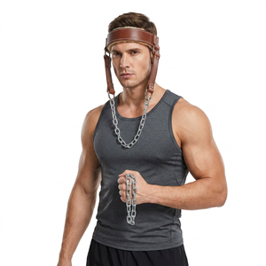 Saar Industries Best Quality Adjustable Comfortable Heavy Duty Leather Head Harness Strong Metal Chain Fitness <b>Equipment</b> - Product Image 1