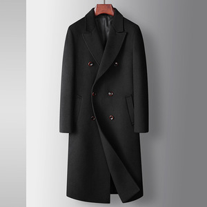 Cappotto Slim in Lana da <span class=keywords><strong>Uomo</strong></span> Autunno/Inverno 2024, <span class=keywords><strong>Doppiopetto</strong></span> Artigianale, Stile Business-Casual, Trench Lungo - Product Image 3