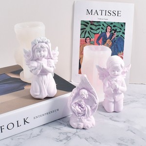 Moules en silicone 3D nordiques <span class=keywords><strong>pour</strong></span> bougies, <span class=keywords><strong>ange</strong></span> garçon fille, famille âgée, moules en silicone <span class=keywords><strong>pour</strong></span> plâtre de gypse, résine époxy - Product Image 3