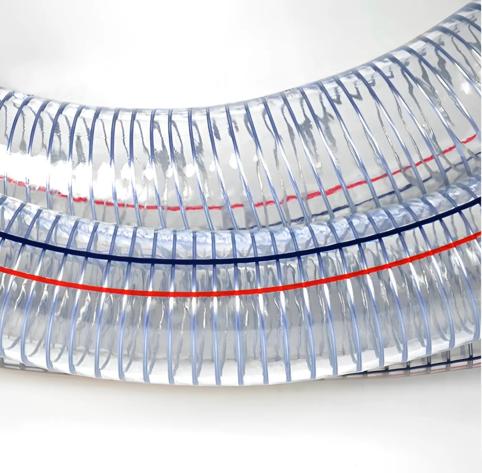 Food grade Flexible fiber spiral transparent steel wire hose clear reinforced flexible pvc duct hose