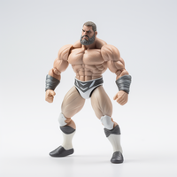 Usine OEM Jouets en plastique Figurine d'action homme musclé noir Poupée sportive amusante Collection de figurines de lutteurs Figurines d'action