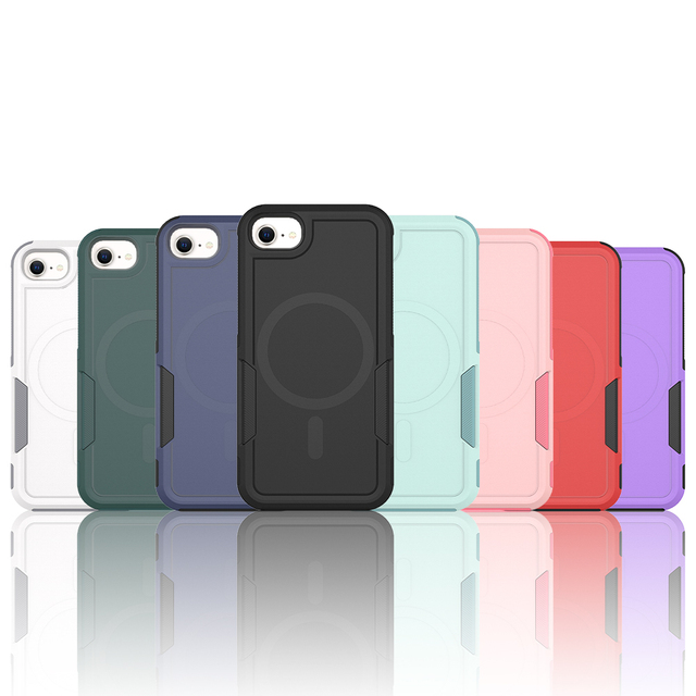 Anti-shock  Phone Case for iPhone 10 9 8  Plus  Pro Max Magnetic Wireless Charging Car Bracket Phone Grip PU TPU Opp Bag