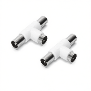 Video Interconnect <b>Adapter</b> T Type 3 Way RCA Connector Nickel Plated Durable For Audio Video Splitting - Product Image 1