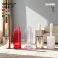 Tubes vides pour huile à lèvres, teinte à lèvres, brillant à lèvres, rouge à lèvres, avec applicateur transparent, et emballages pour brillant à lèvres, tubes de brillant à lèvres rose, blanc, noir