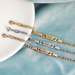 Bracciale a catena per bambini in acciaio inossidabile 316L con nome personalizzato in acciaio inossidabile 316L - Product Image 5