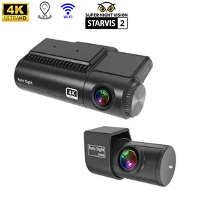 كاميرا داش 4K كاميرا داش صندوق أسود للمركبات كاميرا داش أمامية وخلفية تسجيل 4K رؤية ليلية ميزة بلوتوث